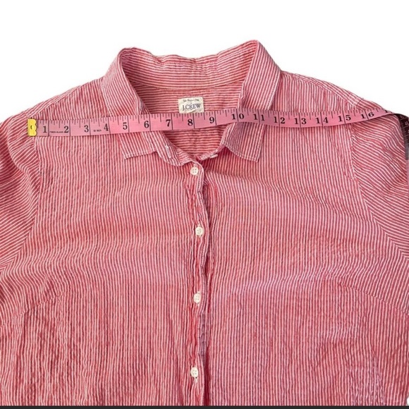 J Crew red/white striped button down XL - Picture 3 of 5